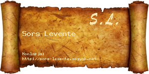 Sors Levente névjegykártya
